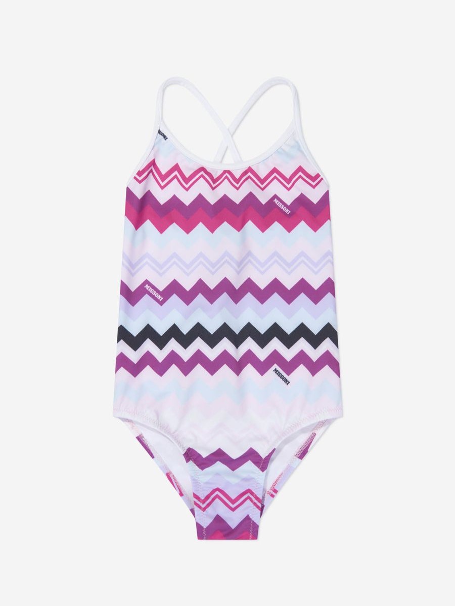 Teen Missoni Swimwear | Girls Zigzag Swimsuit In Pink