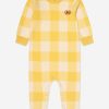 Baby The Bonnie Mob Babygrows & Rompers | Baby Check Jacquard Romper In Yellow