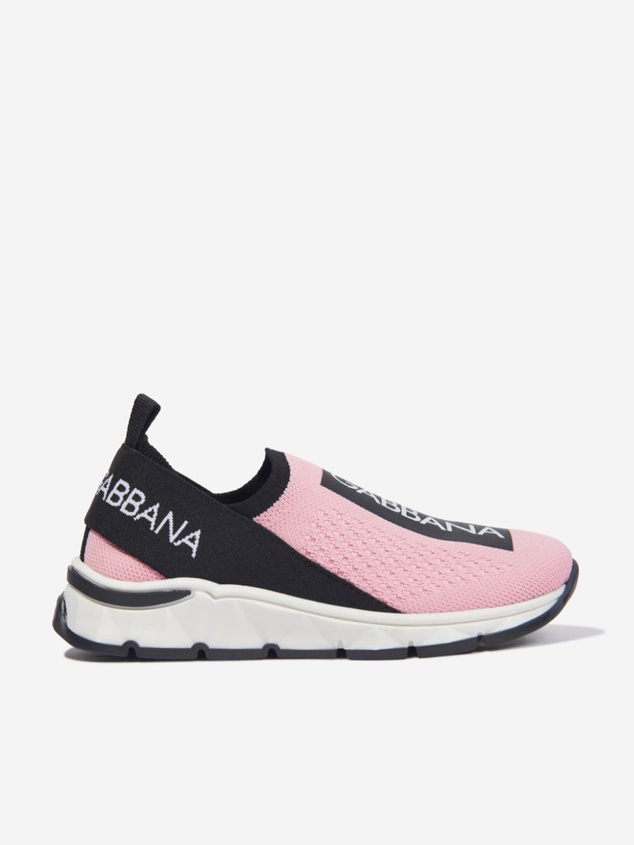 Girls Dolce & Gabbana Kids Sneakers | Girls Slip On Trainers In Pink