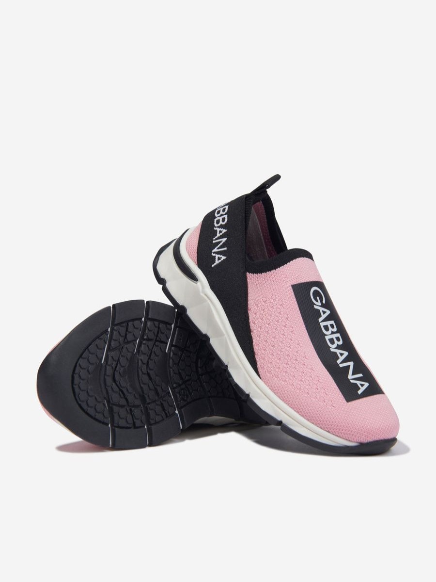 Girls Dolce & Gabbana Kids Sneakers | Girls Slip On Trainers In Pink