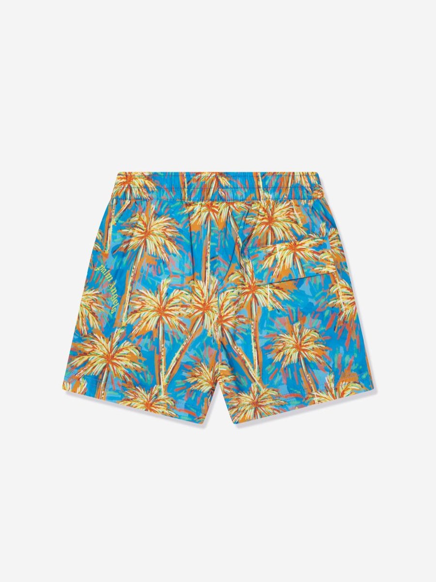 Teen Palm Angels Swimwear | Boys Aop Pa Palms Swim Shorts In Blue