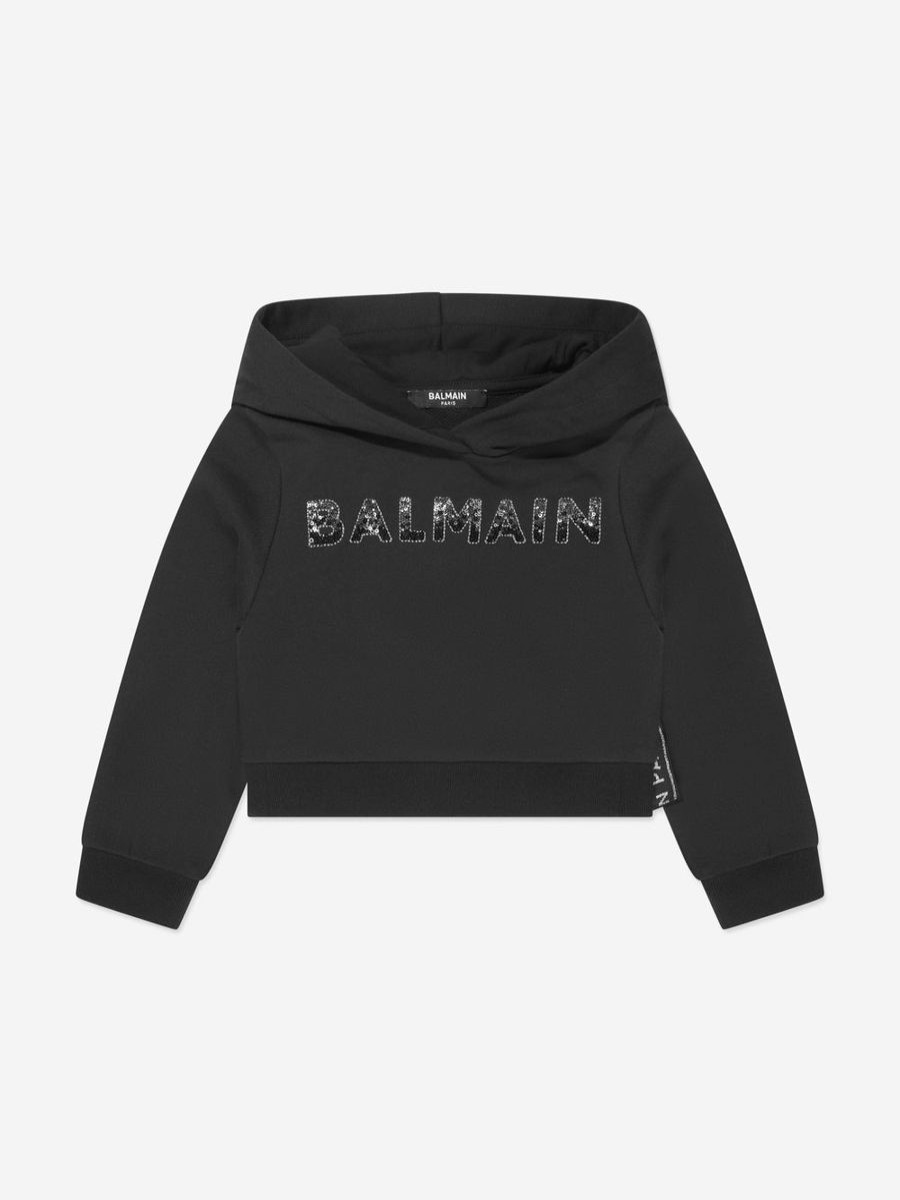 Teen Balmain Sweatshirts & Hoodies | Girls Logo Hoodie In Black