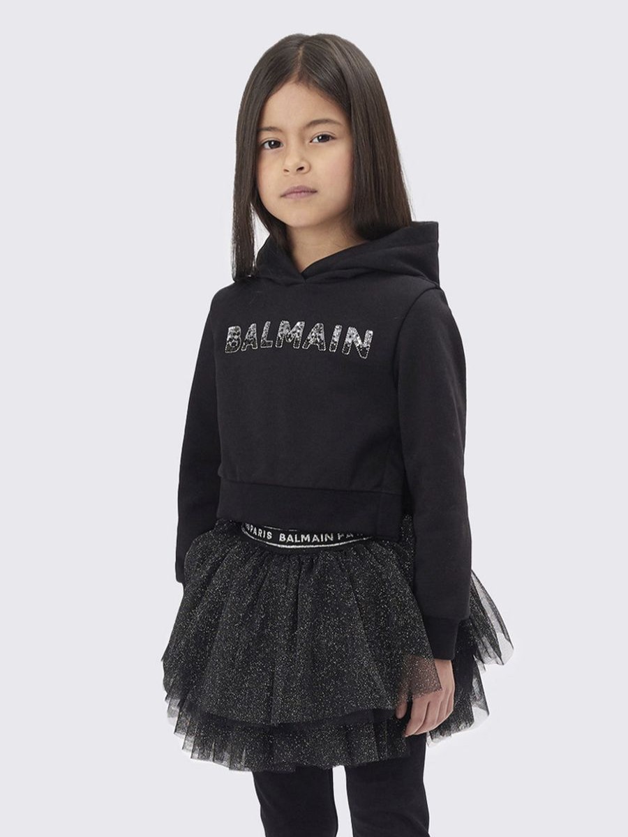 Teen Balmain Sweatshirts & Hoodies | Girls Logo Hoodie In Black