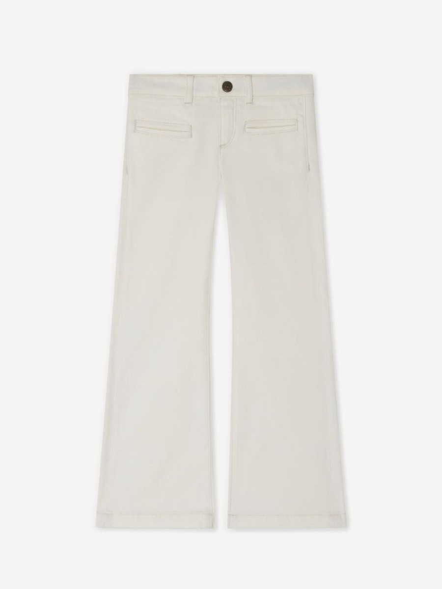 Girls Bonpoint Jeans | Girls Bestie Wide Leg Jeans In White