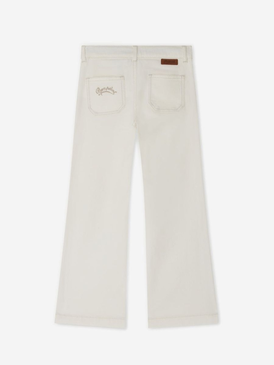 Girls Bonpoint Jeans | Girls Bestie Wide Leg Jeans In White