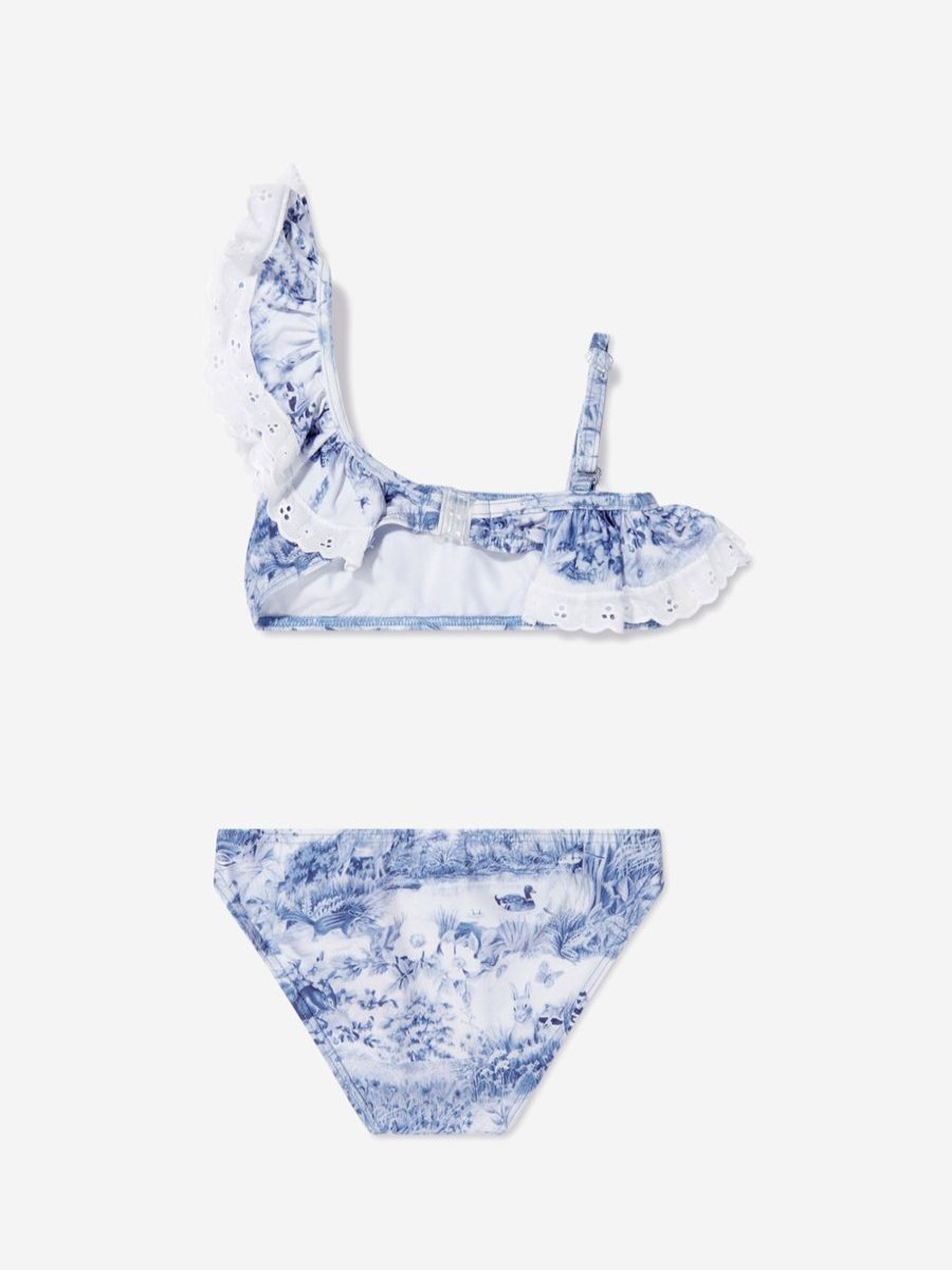 Girls Selini Action Swimwear | Girls Toile De Jouy Bikini In Blue