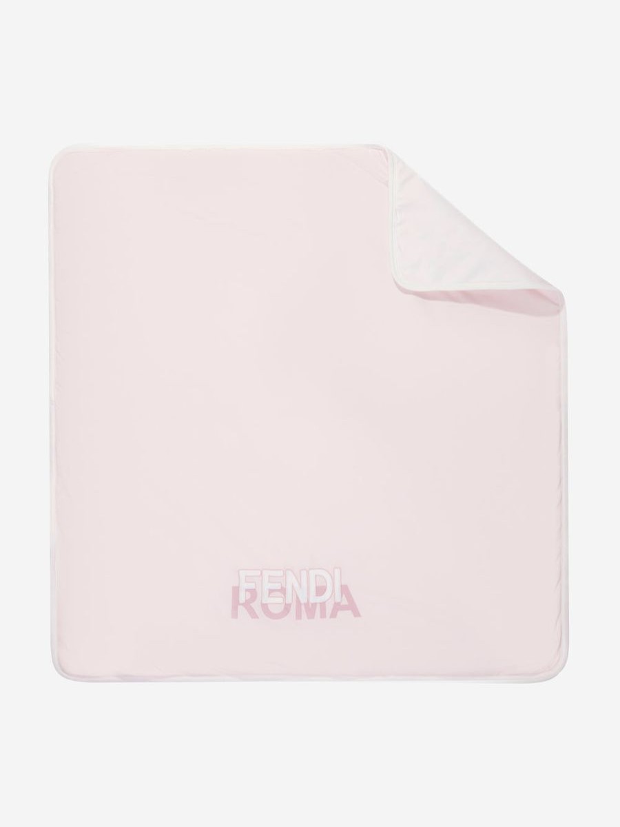 Baby Fendi Kids Blankets | Baby Girls Padded Logo Blanket In Pink (80Cm)