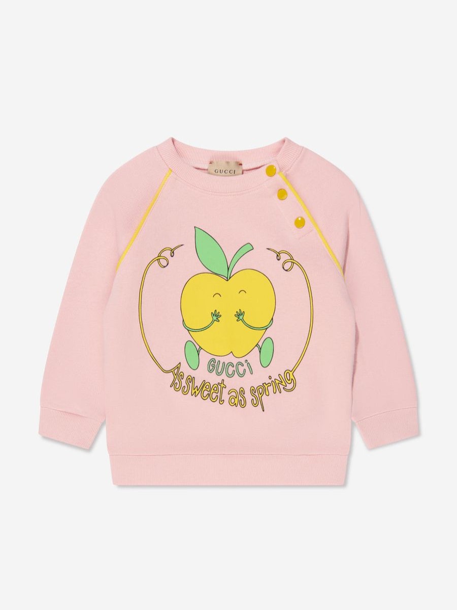 Baby Gucci Kids Sweatshirts & Hoodies | Baby Girls Apple Sweatshirt In Pink