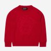 Girls Versace Jumpers & Cardigans | Girls Knitted Medusa Jumper In Red