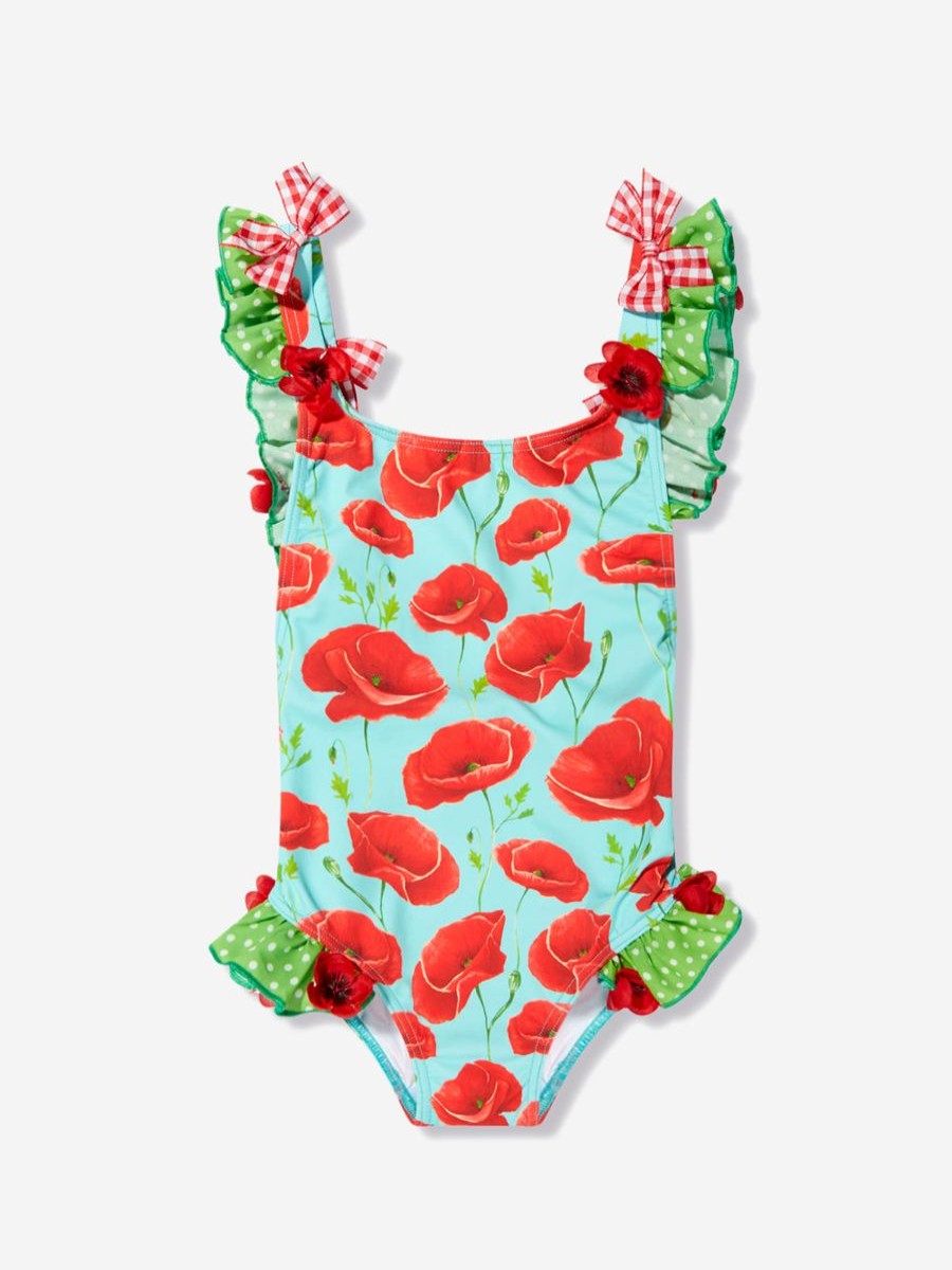 Baby Selini Action Swimwear | Girls Poppy Swimsuit In Turquoise