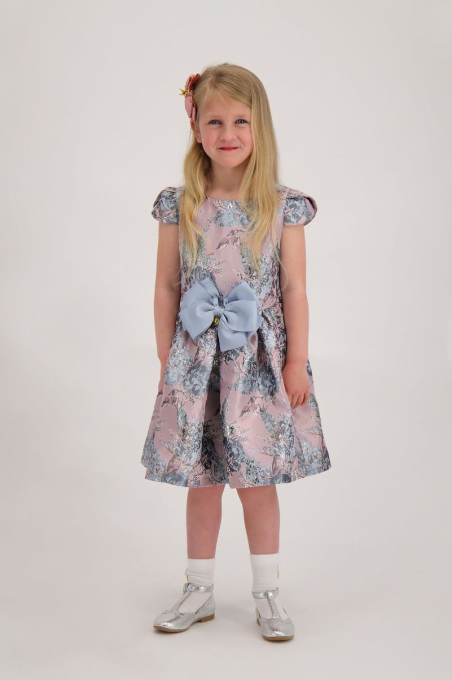 Teen Angels Face Dresses | Girls Desiree Flower Jacquard Dress In Pink