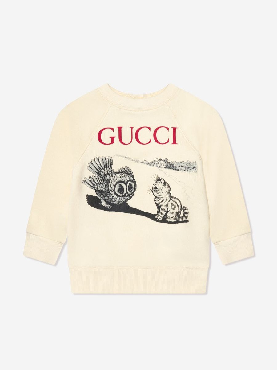 Baby Gucci Kids Sweatshirts & Hoodies | Baby Logo Print Sweatshirt In Cream