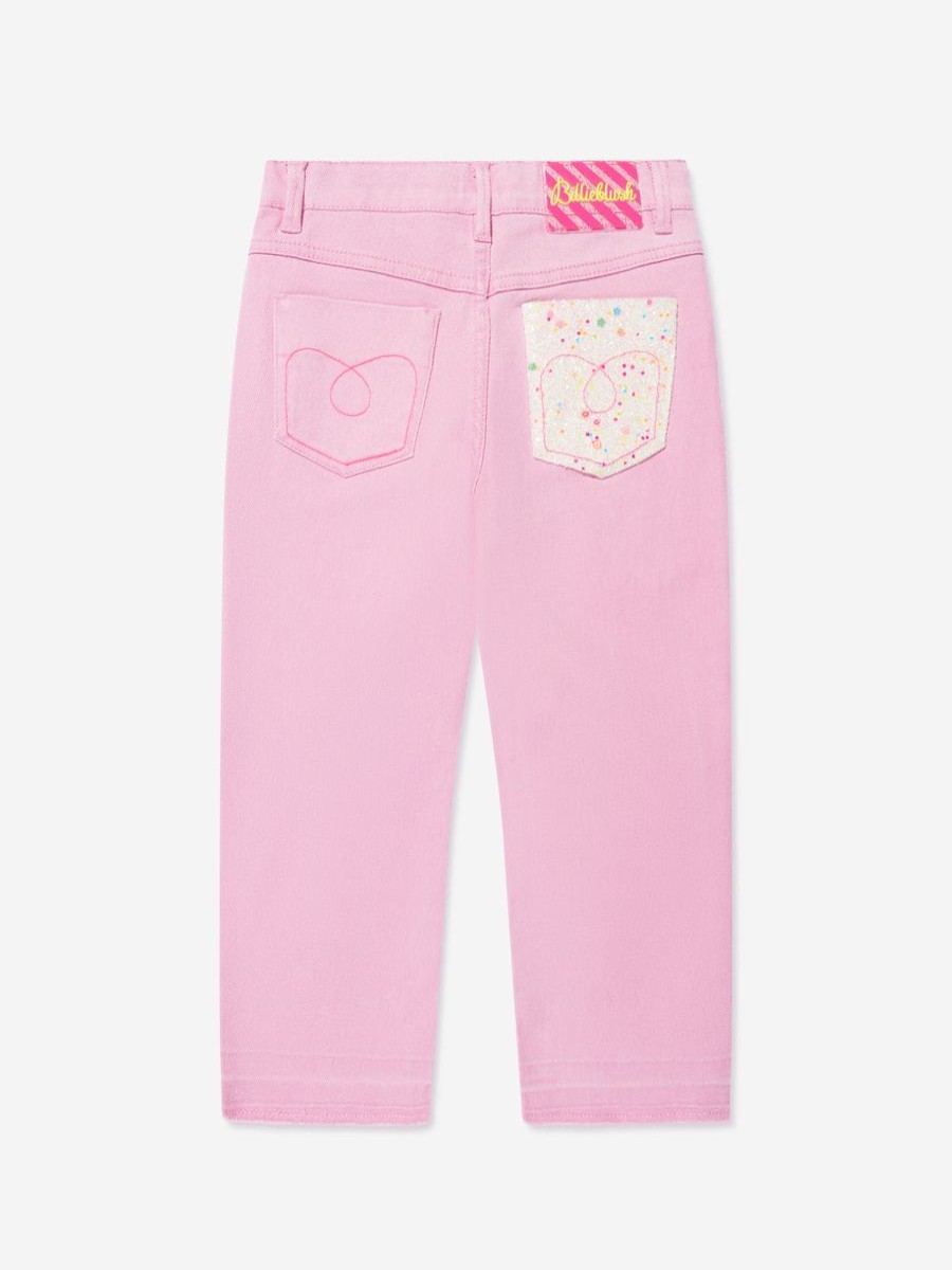 Girls Billieblush Jeans | Girls Twill Trousers In Pink