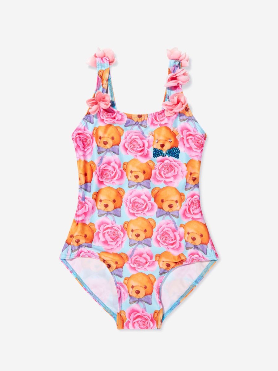 Baby Selini Action Swimwear | Girls Teddy And Rose Swimsuit In Blue