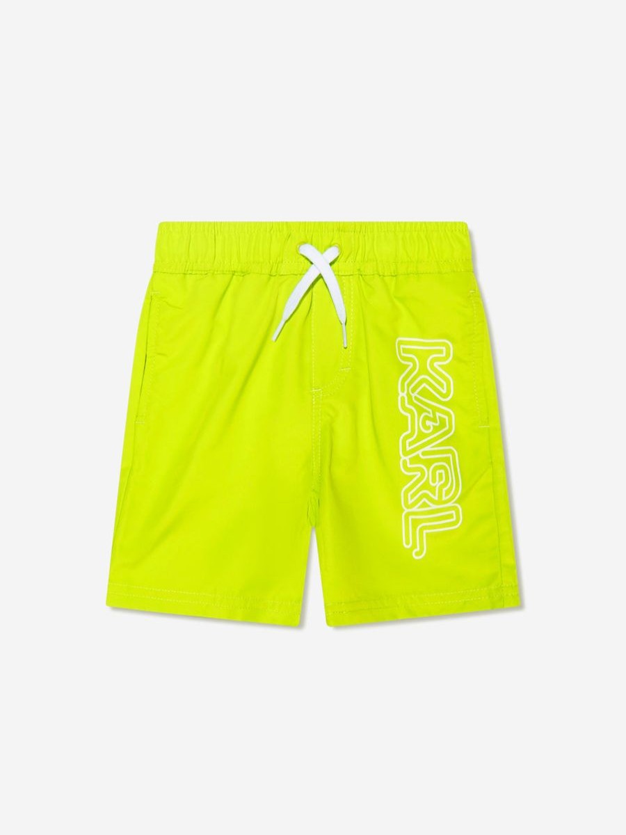 Teen Karl Lagerfeld Swimwear | Boys Logo Swim Shorts In Green