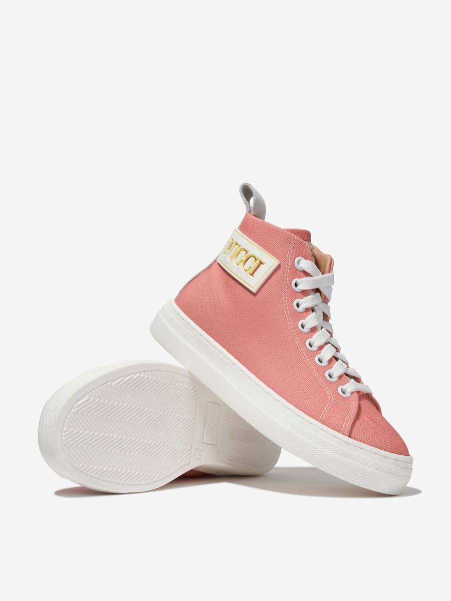 Teen Emilio Pucci Footwear | Emilio Pucci - Girls Logo High Top Trainers | Childsplay Clothing