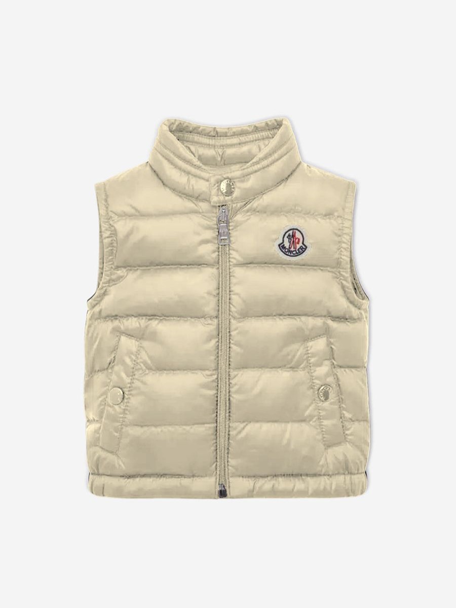 Baby Moncler Enfant Coats & Jackets | Baby Down Padded New Amaury Gilet In Beige