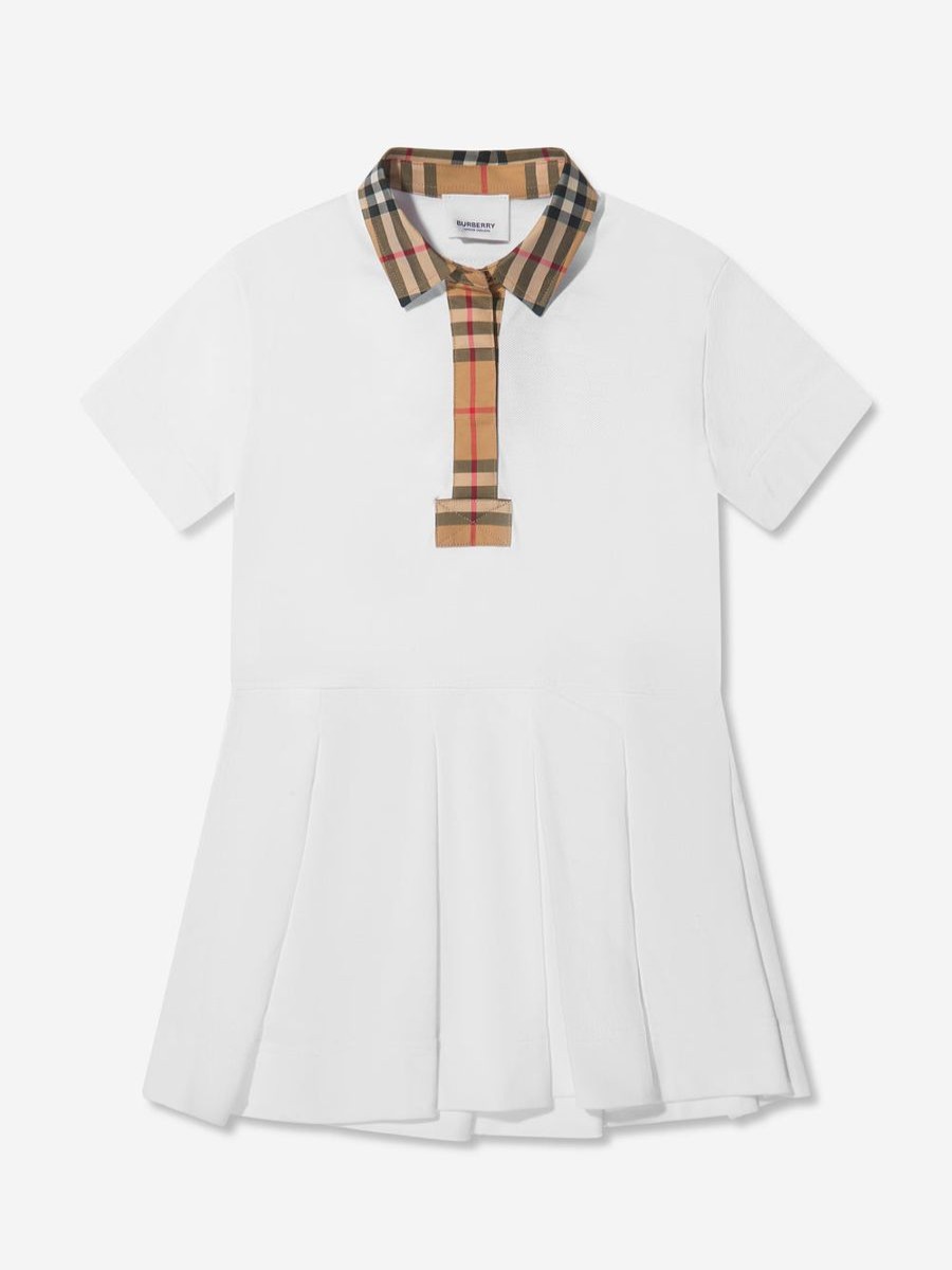 Teen Burberry Kids Dresses | Burberry Kids - Girls Sigrid Polo Dress In White | Childsplay Clothing