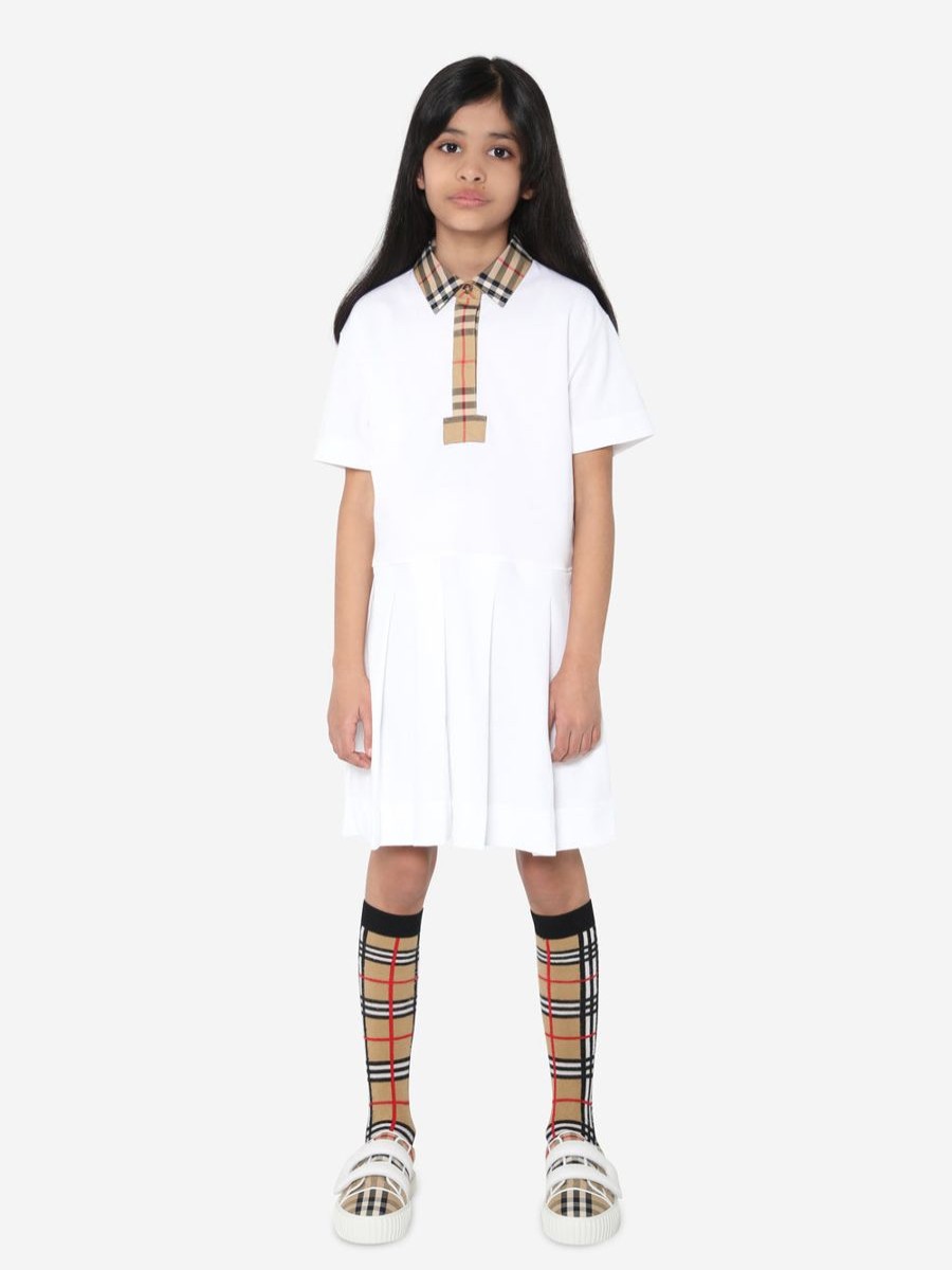 Teen Burberry Kids Dresses | Burberry Kids - Girls Sigrid Polo Dress In White | Childsplay Clothing