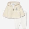 Girls Moncler Enfant Tracksuits | Baby Faux Fur Zip Up And Pants Set In Ivory