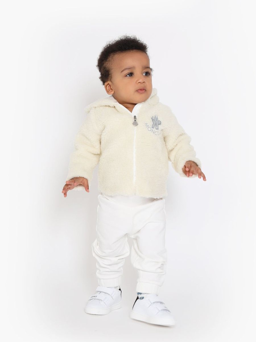 Girls Moncler Enfant Tracksuits | Baby Faux Fur Zip Up And Pants Set In Ivory