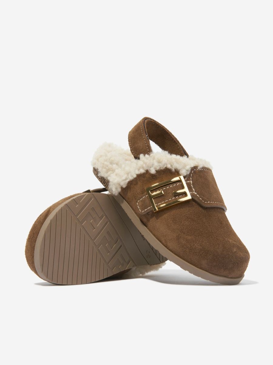 Girls Fendi Kids Nightwear & Pyjamas | Kids Sherpa Slipper In Brown