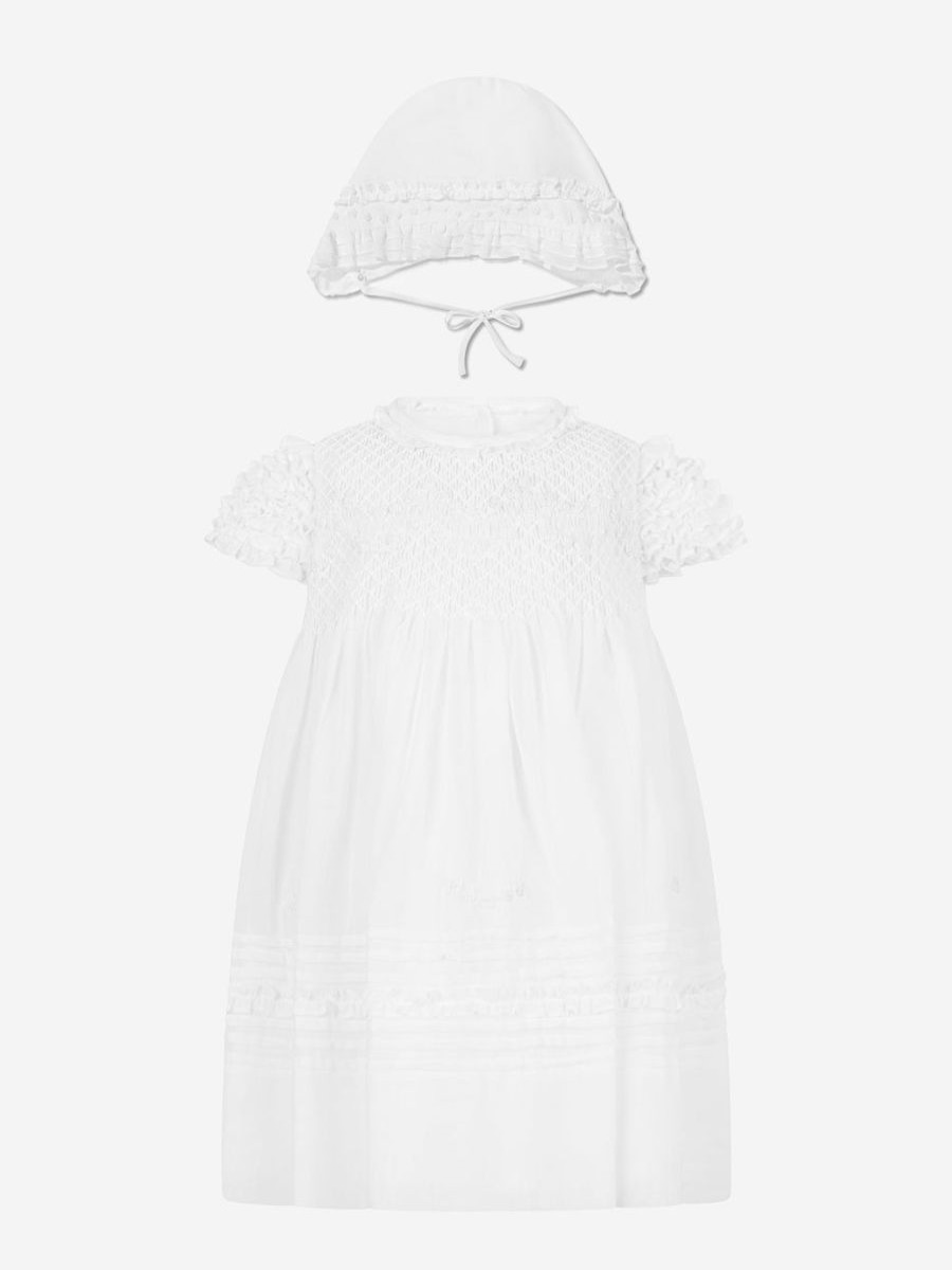 Baby Sarah Louise Dresses | Baby Girls Dress And Bonnet In Ivory