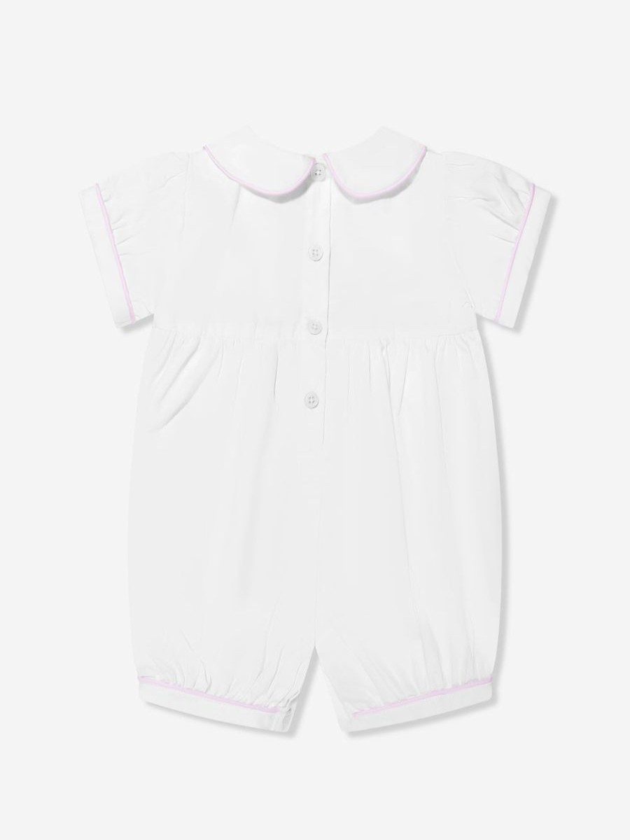 Baby Rachel Riley Babygrows & Rompers | Baby Girls Princess Crown Embroidered Romper In Ivory