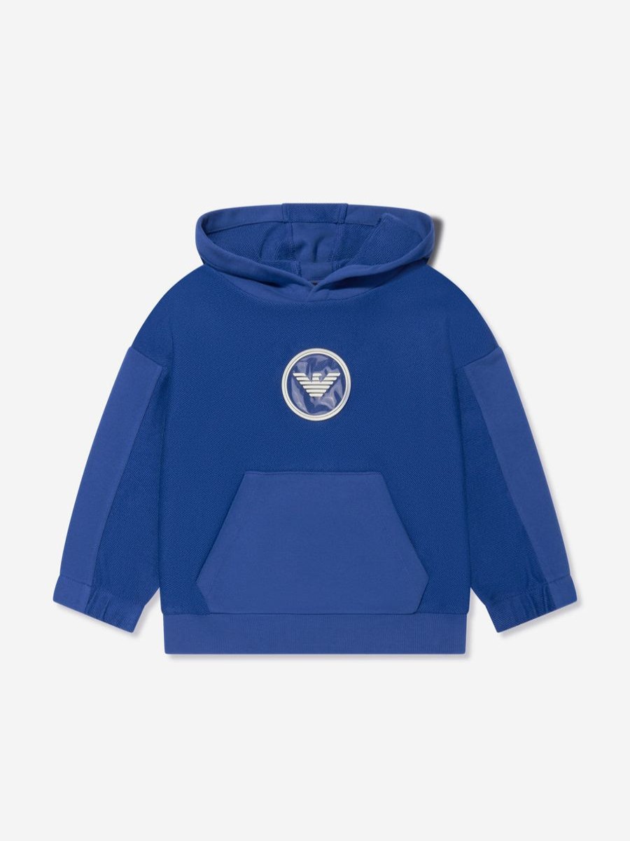 Teen Emporio Armani Shorts | Boys Logo Hoodie In Blue