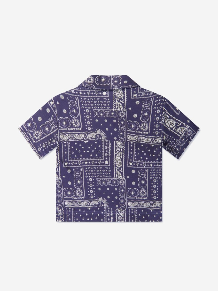 Teen Palm Angels Shirts | Boys Astrology Print Shirt In Navy