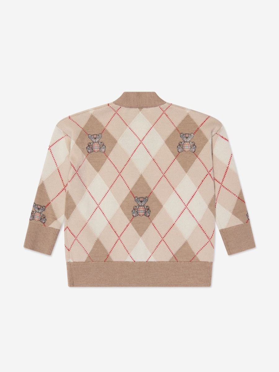 Baby Burberry Kids Jumpers & Cardigans | Baby Boys Baile Bear Cardigan In Soft Fawn