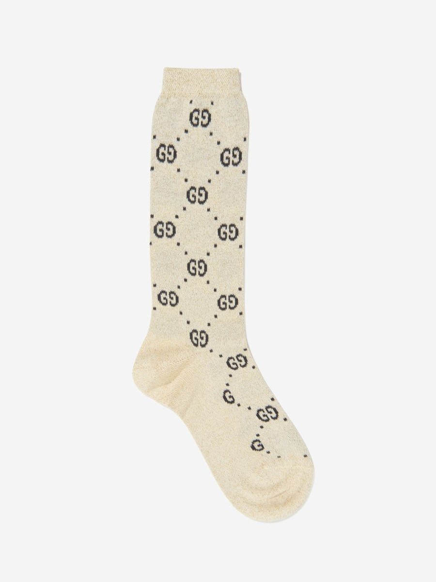 Girls Gucci Kids Socks & Tights | Gucci Kids - Girls Glittery Gg Socks | Childsplay Clothing