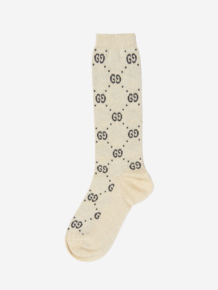 Girls Gucci Kids Socks & Tights | Gucci Kids - Girls Glittery Gg Socks | Childsplay Clothing