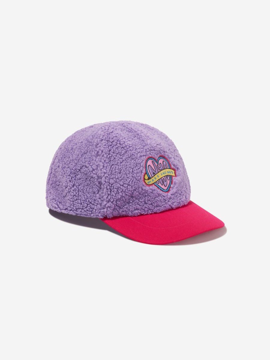 Teen MARC JACOBS Accessories | Girls Faux Shearling Cap In Purple