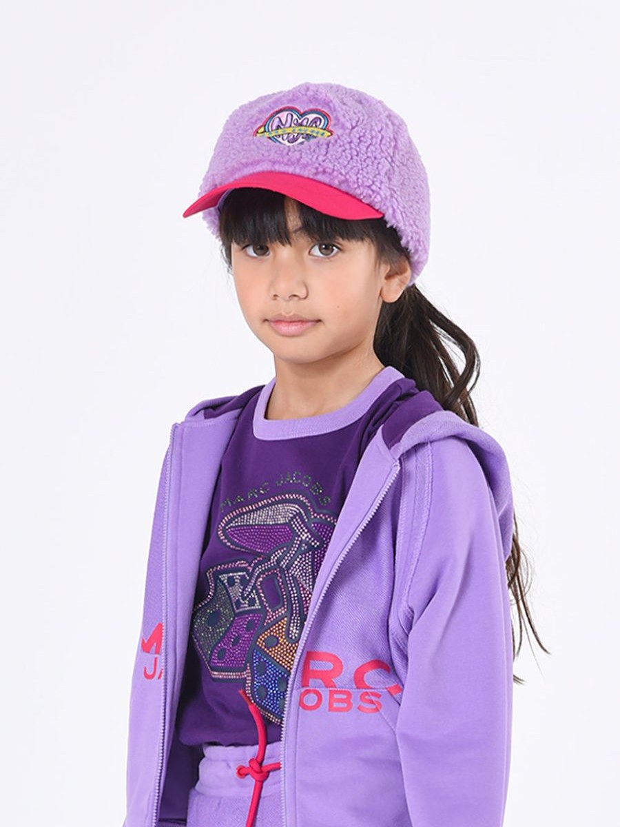 Teen MARC JACOBS Accessories | Girls Faux Shearling Cap In Purple