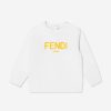 Baby Fendi Kids Sweatshirts & Hoodies | Fendi Kids - Baby Logo Sweatshirt In White | Childsplay Clothing