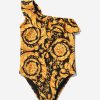 Baby Versace Swimwear | Versace - Baby Girls Barocco Swimsuit In Black | Childsplay Clothing