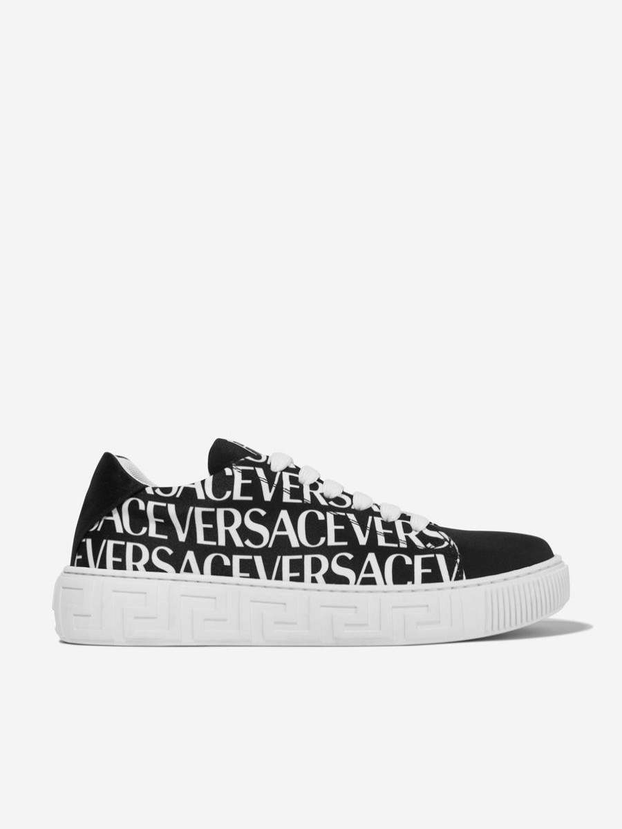 Teen Versace Footwear | Kids La Greca Logo Trainers In Black