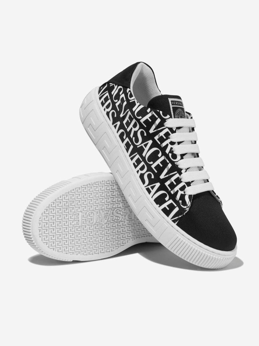 Teen Versace Footwear | Kids La Greca Logo Trainers In Black