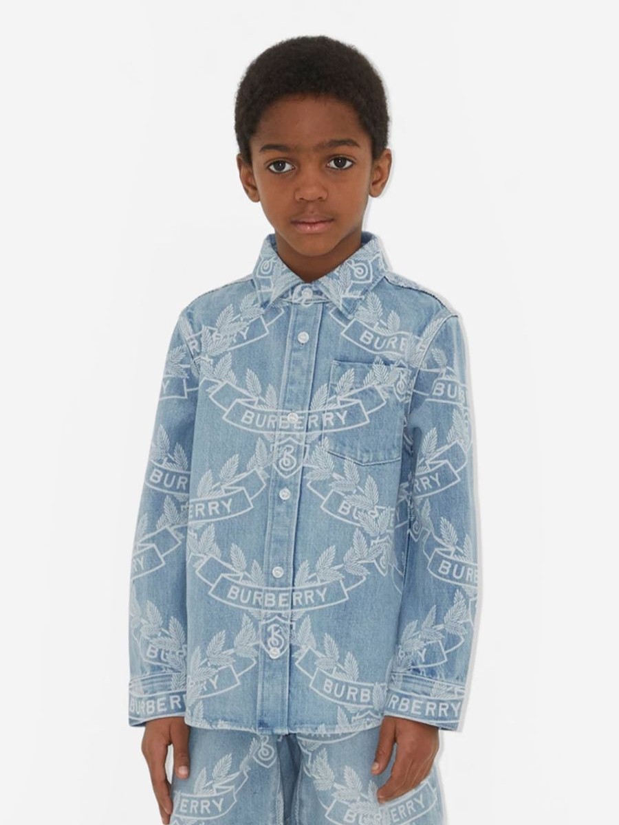 Teen Burberry Kids Shirts | Boys Owen Crest Shirt In Blue