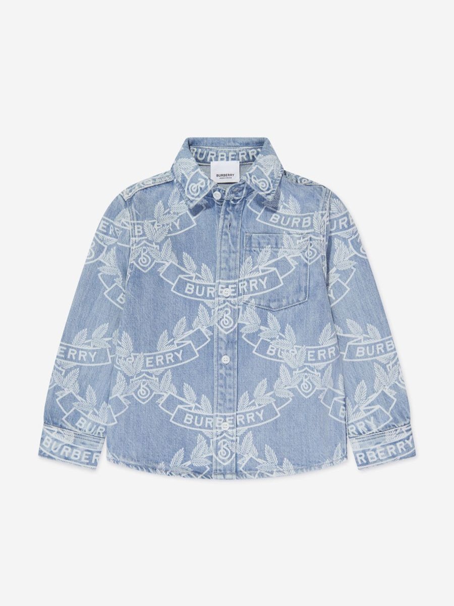 Teen Burberry Kids Shirts | Boys Owen Crest Shirt In Blue