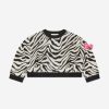 Girls Angels Face Jumpers & Cardigans | Girls Roberta Cropped Zebra Jumper White