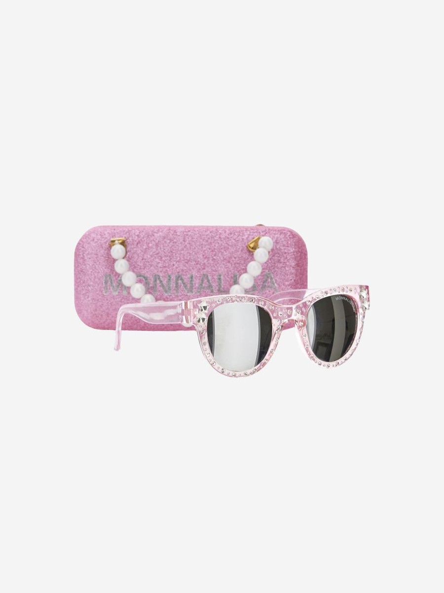 Girls Monnalisa Sunglasses | Girls Star Sunglasses With Case In Pink