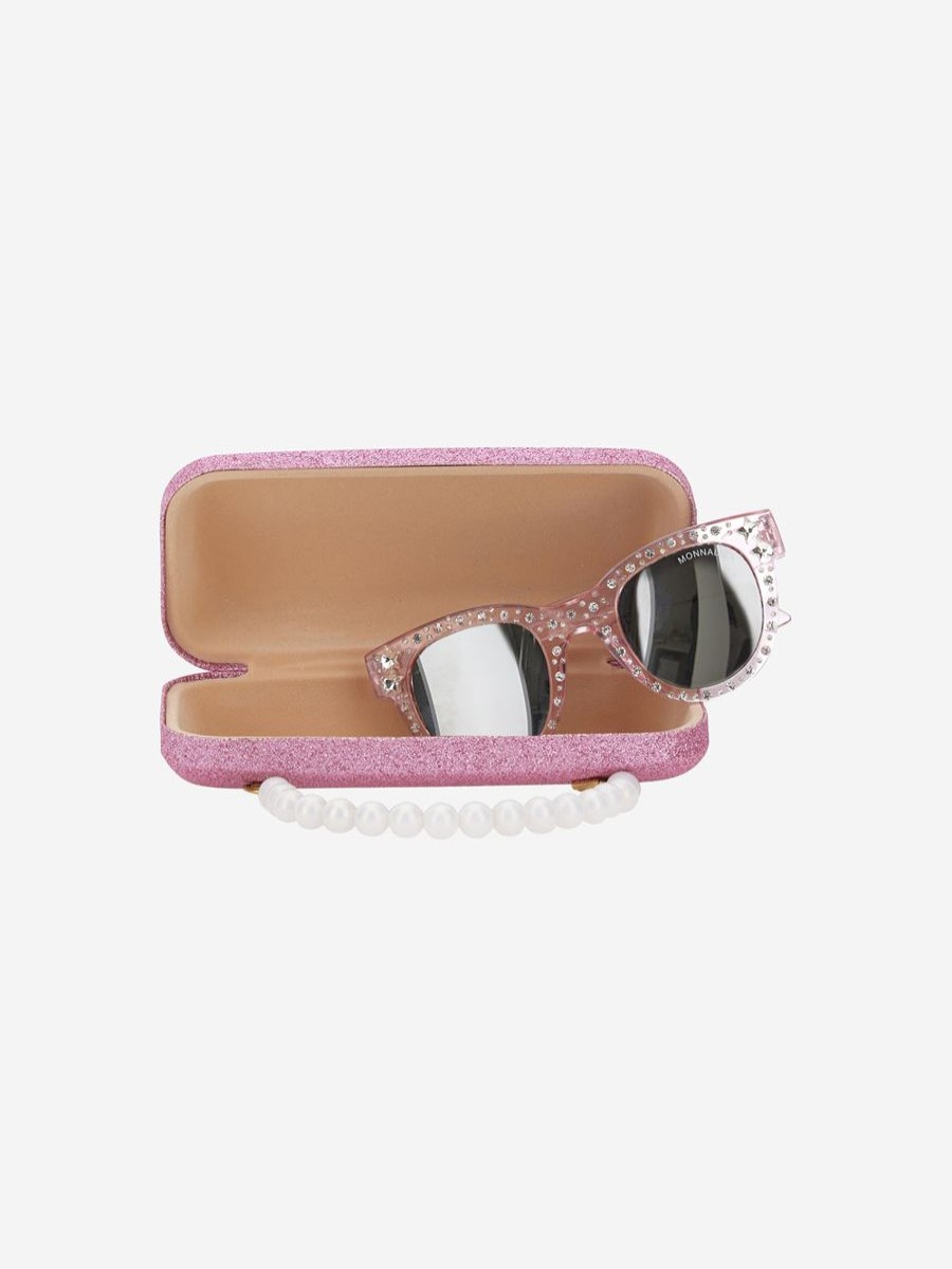 Girls Monnalisa Sunglasses | Girls Star Sunglasses With Case In Pink