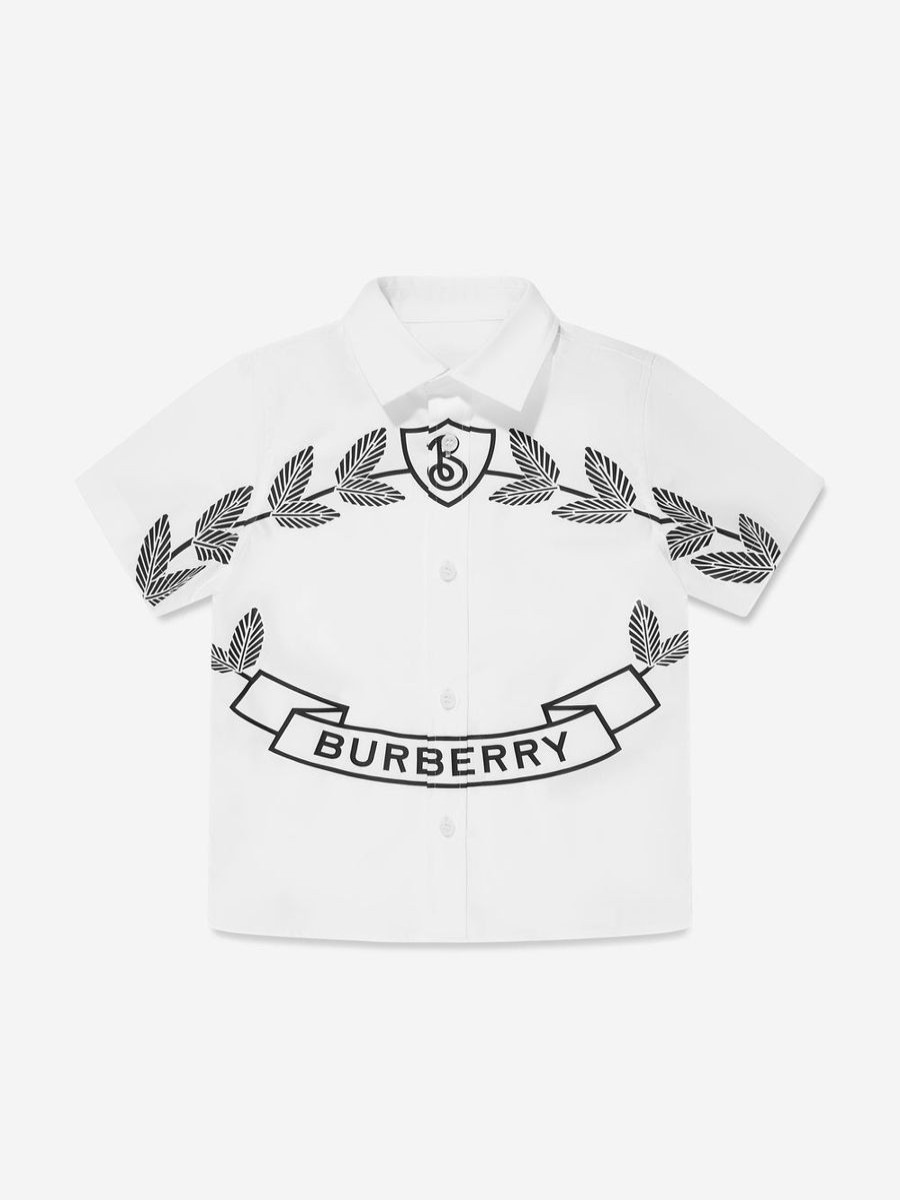 Teen Burberry Kids Shirts | Boys Owen Crest Shirt In White