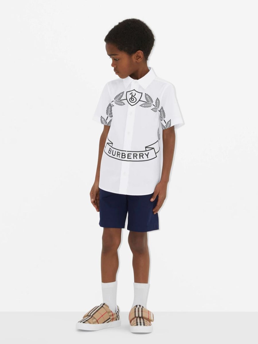 Teen Burberry Kids Shirts | Boys Owen Crest Shirt In White