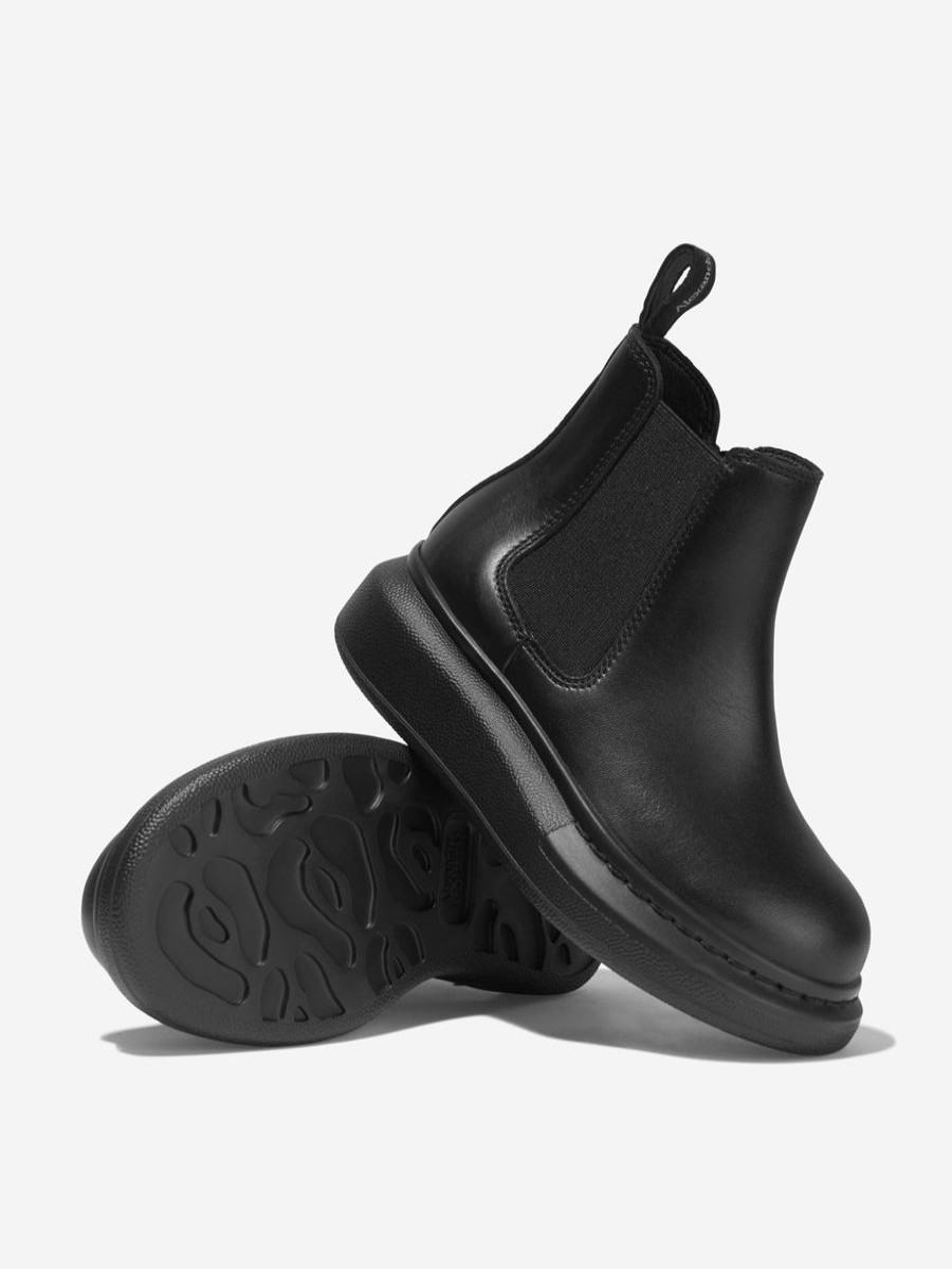 Girls Alexander McQueen Boots | Alexander Mcqueen - Kids Leather Chunky Chelsea Boots | Childsplay Clothing