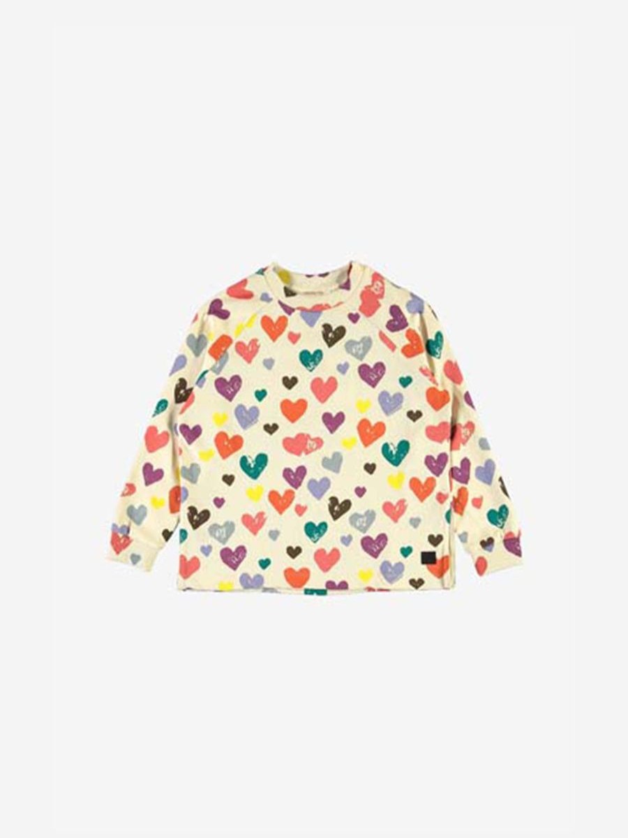 Girls Molo Sweatshirts & Hoodies | Girls Cotton Mary Heart Print Sweater