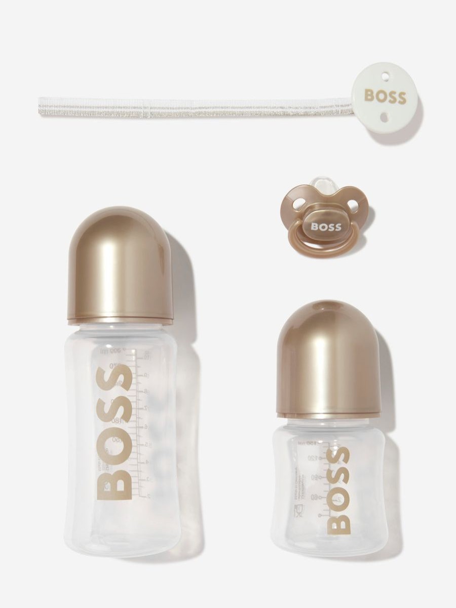 Baby BOSS Bottles, Dummies & Bibs | Baby Bottles Gift Set (4 Piece) In Gold