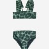 Teen Molo Swimwear | Girls Leopard Print Ruffle Bikini In Green